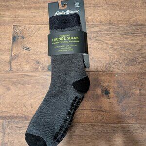 Eddie Bauer men's firelight lounge socks - black and grey, 6-12.5